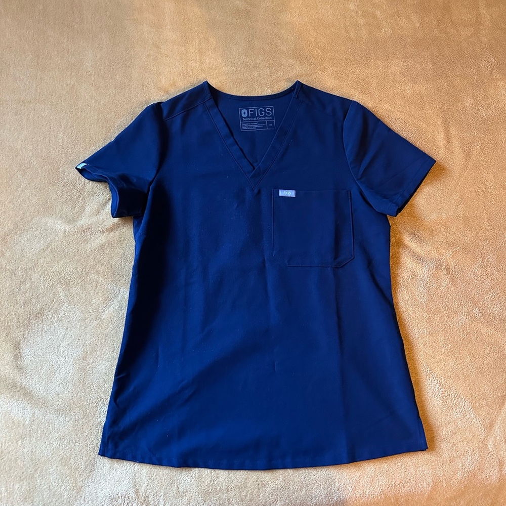 FIGS navy blue scrub shirt